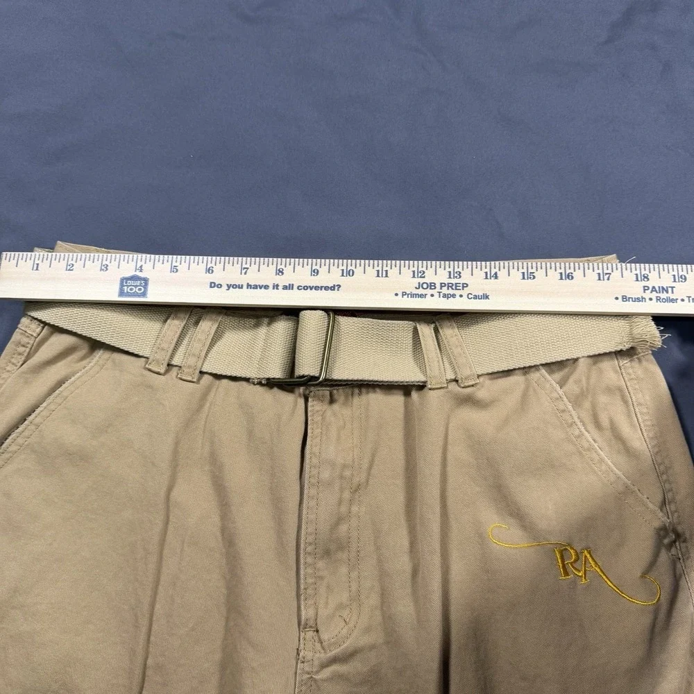 Men's Red Ape Cargo Khaki Shorts With‎ Belt Baggy Fit Size 36